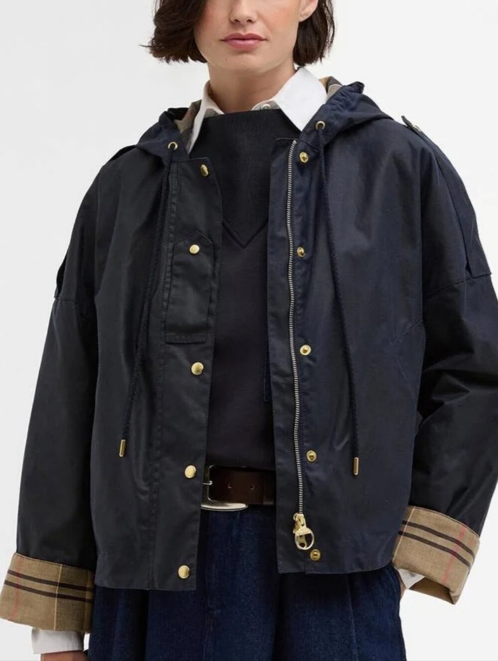 Barbour NWOT Ryedale Waxed Cotton Women's Jacket Sz 8 Deep NAVY - Picture 4 of 16